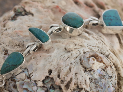 Nepalese Turquoise Bracelet in Sterling Silver